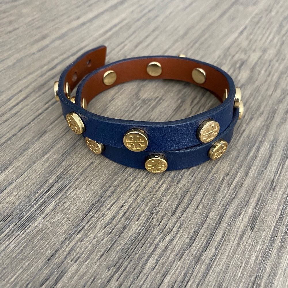 Tory Burch Leather Double Wrap Bracelet